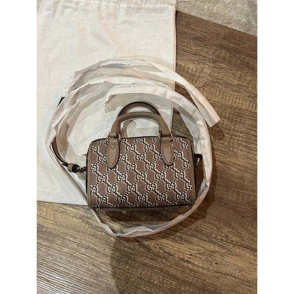 GUCCI  Gg Shadow Mini Shoulder Bag - Taupe Gg Leather NWT - Picture 4 of 6